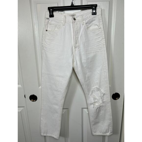 Citizens of Humanity Charlotte Crop High Rise Straight in Fiori Jeans Distressed - Picture 2 of 15